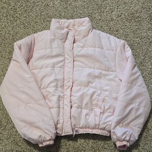 Ashley By 26 International Light Pink Puffer Cropped Jacket